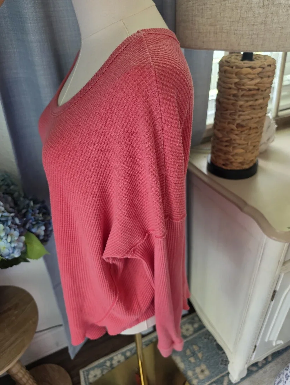 Free People Waffle Knit Top